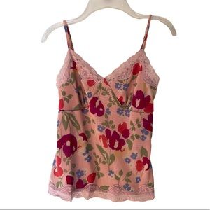 Floral Tank with Lace Detail